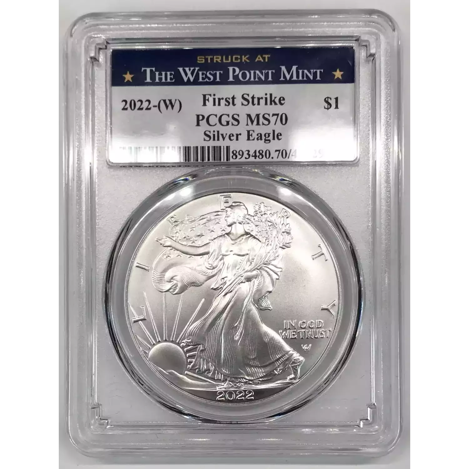 2022-(W) Silver Eagle Struck at West Point PCGS MS70 First Strike [DUPLICATE for #550370]