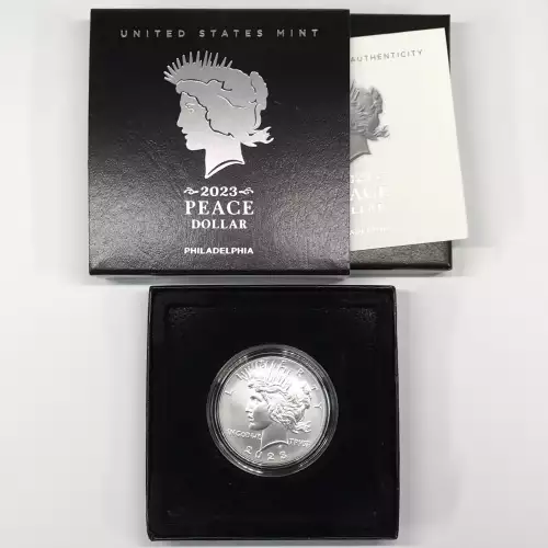 2023-P Uncirculated Peace Silver Dollar w US Mint OGP - Box & COA - Philadelphia