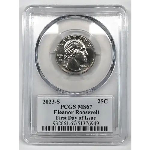 2023-S 25C Eleanor Roosevelt First Day of Issue Stephanie Sabin Flag