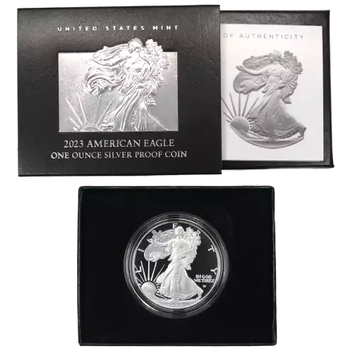 2023-W Proof Silver Eagle w OGP - Box & COA