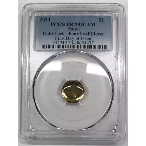 2024 $1 Gold Luck - Four Leaf Clover First Day of Issue, DCAM (2)