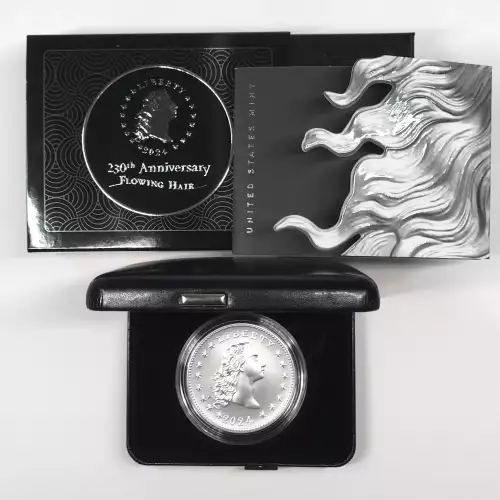 2024 Flowing Hair 1 oz Silver Medal 230th Anniversary w US Mint OGP - Box & COA