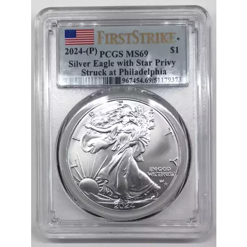 2024-(P) $1 Silver Eagle with Star Privy Struck at Philadelphia First Strike (2)