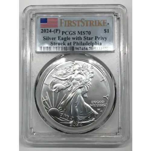 2024-(P) $1 Silver Eagle with Star Privy Struck at Philadelphia First Strike