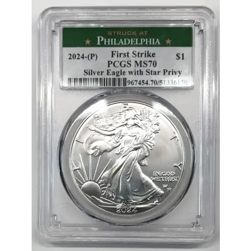 2024-(P) $1 Silver Eagle with Star Privy Struck at Philadelphia First Strike
