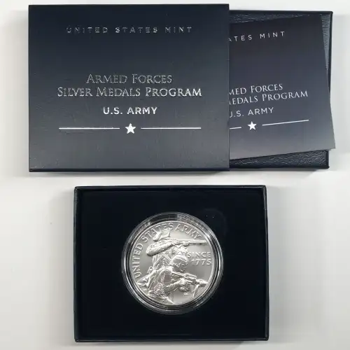 2024 US Army Armed Forces 1 oz Silver Medal w US Mint OGP - Box & COA