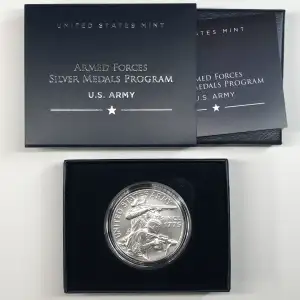 2024 US Army Armed Forces 1 oz Silver Medal w US Mint OGP - Box & COA