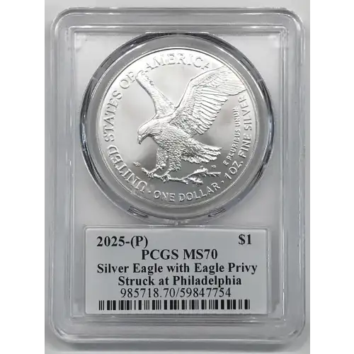 2025-(P) $1 Silver Eagle with Eagle Privy Struck at Philadelphia Ultra Breaks (2)