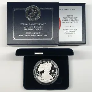 2025-P Marine Corps 250th Anniversary Privy Mark Proof Silver Eagle OGP Box COA (3)