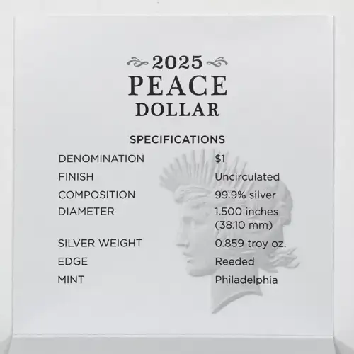 2025-P Uncirculated Peace Silver Dollar w US Mint OGP - Box & COA - Philadelphia (4)