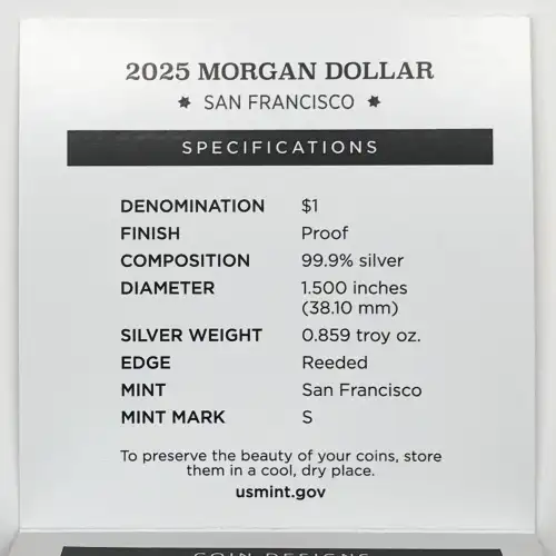 2025-S Proof Morgan Silver Dollar w US Mint OGP Box & COA - San Francisco Mint (4)