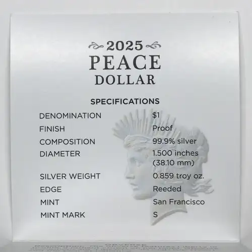 2025-S Proof Peace Silver Dollar w US Mint OGP Box & COA - San Francisco Mint (4)