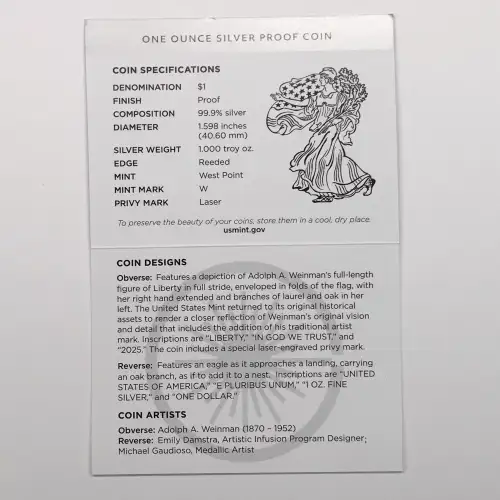 2025-W Laser Engraved Privy Proof Silver Eagle w OGP - Box & COA (4)
