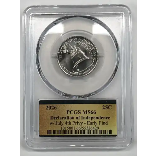 2026 25C Declaration of Independence w/ July 4th Privy - Early Find