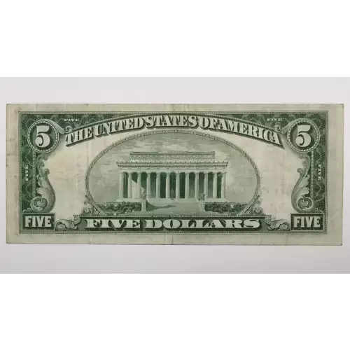 $5 1929 Small brown seal Small National Bank Notes 1800-1