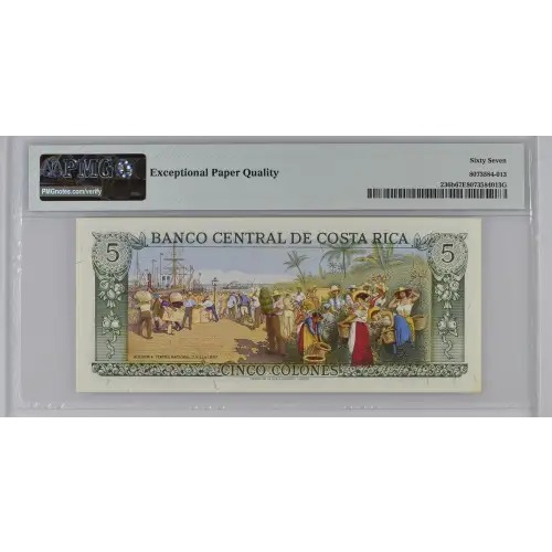 5 Colones 1968-92, 1968-1972 Issues b. Date at right center. With watermark and security thread. Error name T VILLA on back. 1.4.1969; 30.6.1970; 24.5.1971; 8.5.1972 Costa Rica 236 (3)