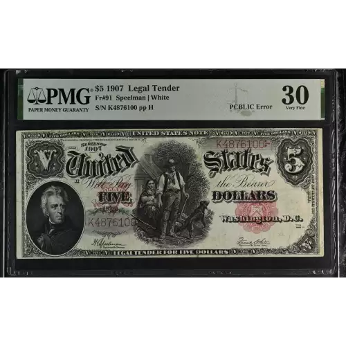 $5  Small Red, scalloped Legal Tender Issues 91