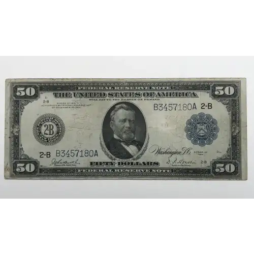 $50 1914 Blue Seal Federal Reserve Notes 1030