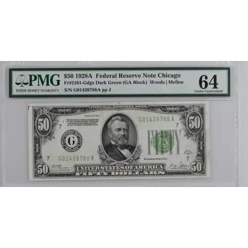 $50 1928-A.  Small Size $50 Federal Reserve Notes 2101-G (2)