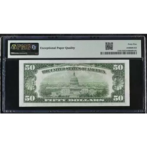 $50 1934-A. blue-Green seal. Small Size $50 Federal Reserve Notes 2103-I (2)