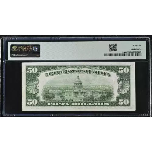 $50 1934-A. blue-Green seal. Small Size $50 Federal Reserve Notes 2103-I (2)