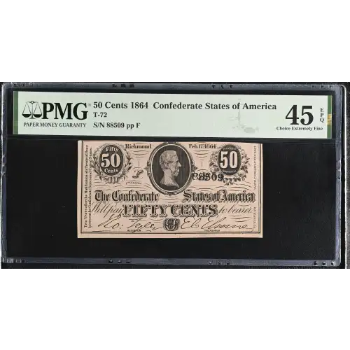 50 cents   Issues of the Confederate States of America CS-72