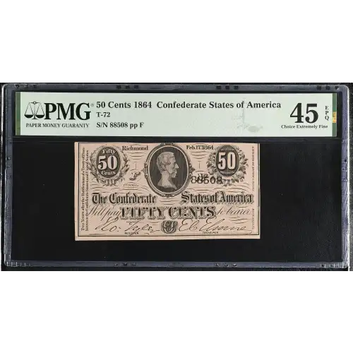 50 cents   Issues of the Confederate States of America CS-72