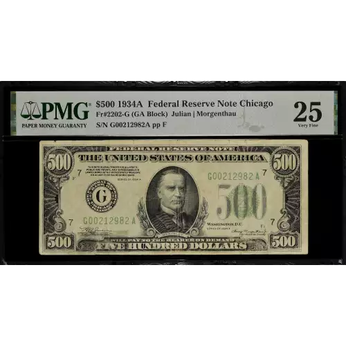 $500 1934-A.  High Denomination Notes 2202-G (2)
