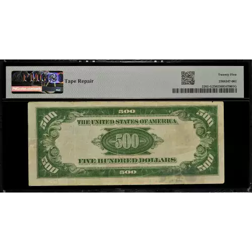 $500 1934-A.  High Denomination Notes 2202-G (3)