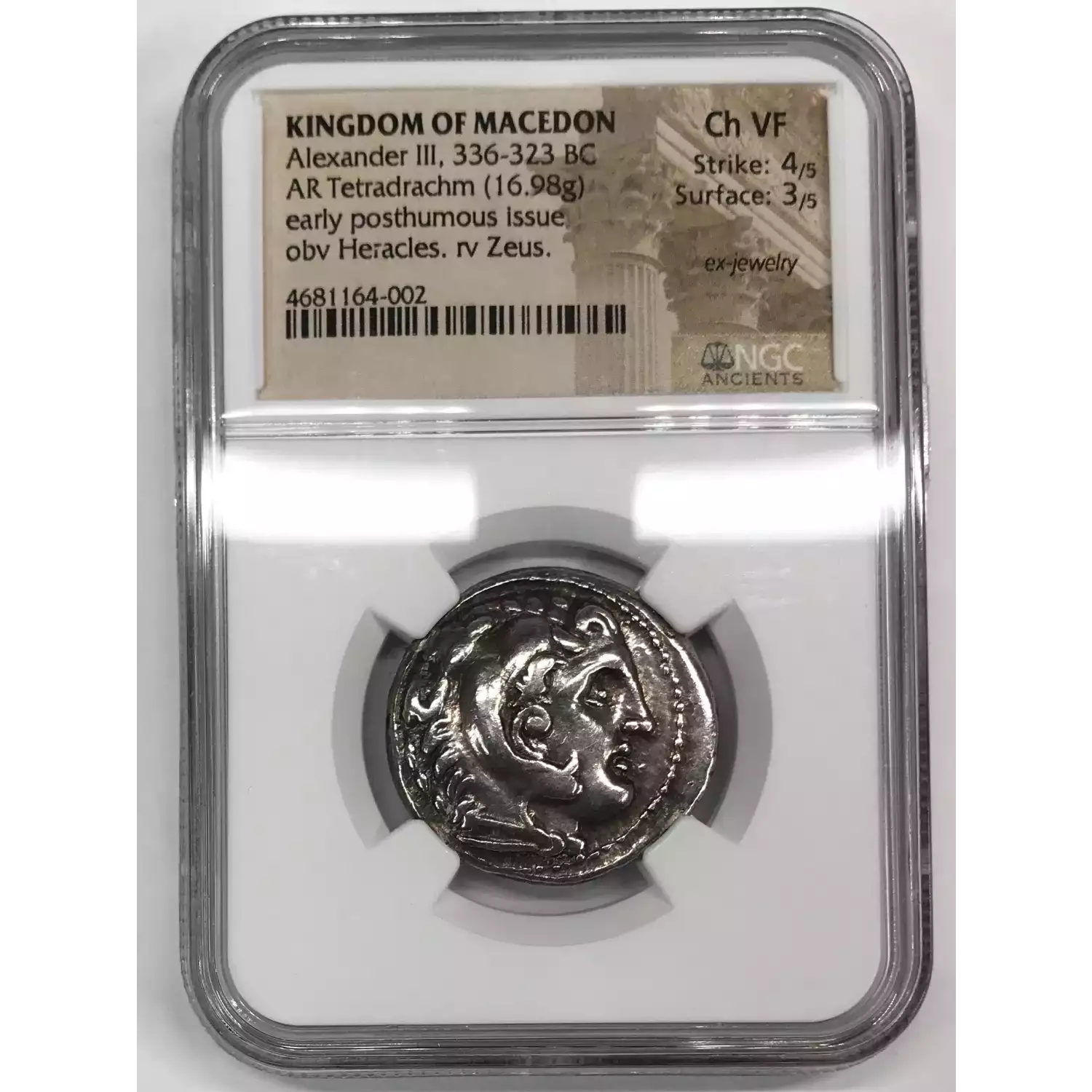 336-323 BC Greek Ancient Coin NGC Ancients Ch-VF-Strike:-4/5