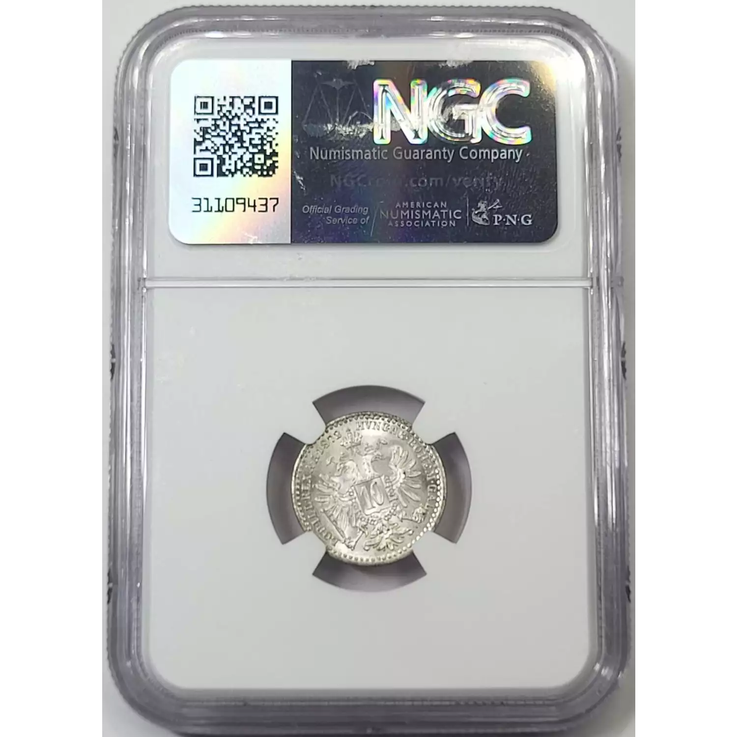 1872 Austria Silver 10 KREUZER NGC MS-64 - Old Pueblo Coin