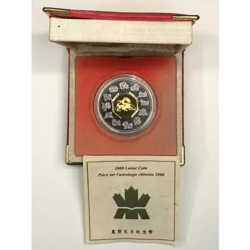 CANADA Silver 15 DOLLARS - 2000 Lunar Dragon