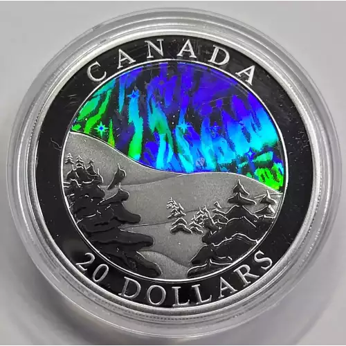 2004 CANADA Silver 20 DOLLARS Aurora Borealis 1 oz w Box & COA
