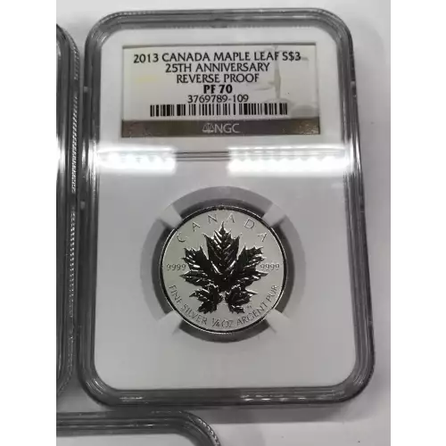 CANADA Silver Maple Leaf 5 DOLLARS (2013 25th Anniversary, 4th Portrait)