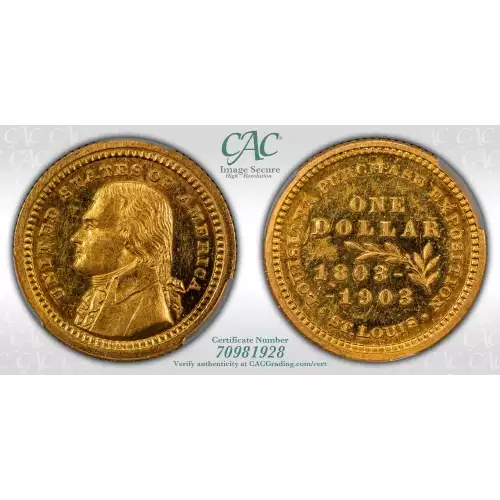 Classic Commemorative Gold--- Louisiana Purchase Exposition 1903-Gold- 1 Dollar