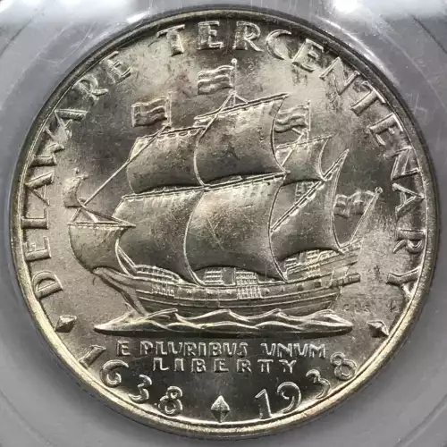 Classic Commemorative Silver--- Delaware Tercentenary 1936 -Silver- 0.5 Dollar