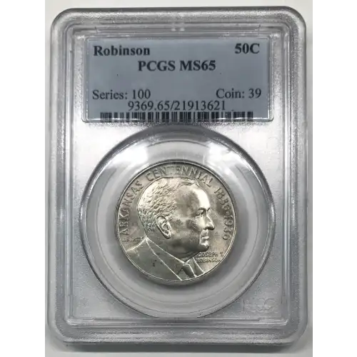 Classic Commemorative Silver--- Robinson Arkansas Centennial 1935-1939-Silver- 0.5 Dollar