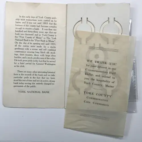 Classic Commemorative Silver--- York County, Maine, Tercentenary 1936 -Silver- 0.5 Dollar (2)