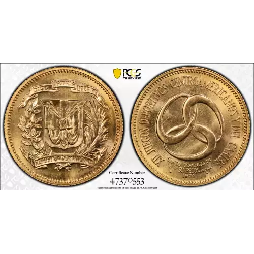 Dominican Republic Gold 30 PESOS