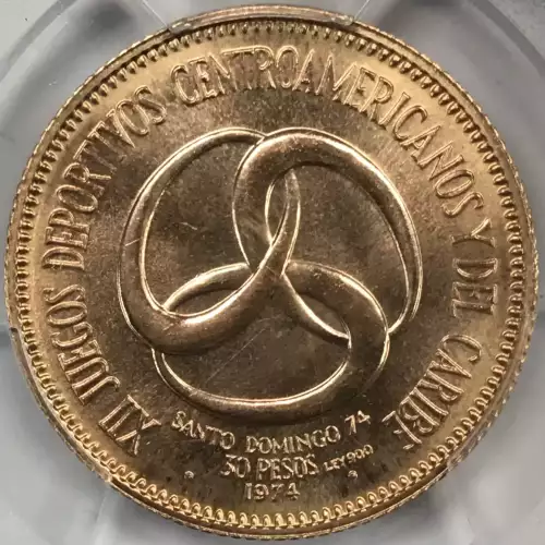Dominican Republic Gold 30 PESOS