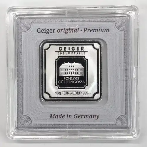 Geiger Edelmetalle 10 g Silver Bar w/ Assay