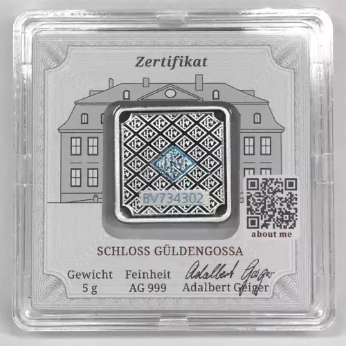 Geiger Edelmetalle 5 g Silver Bar w/ Assay