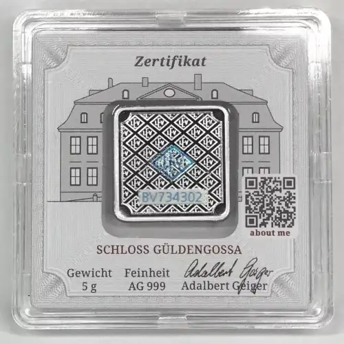 Geiger Edelmetalle 5 g Silver Bar w/ Assay