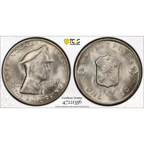 General Douglas MacArthur Philippines Commemorative Silver Peso