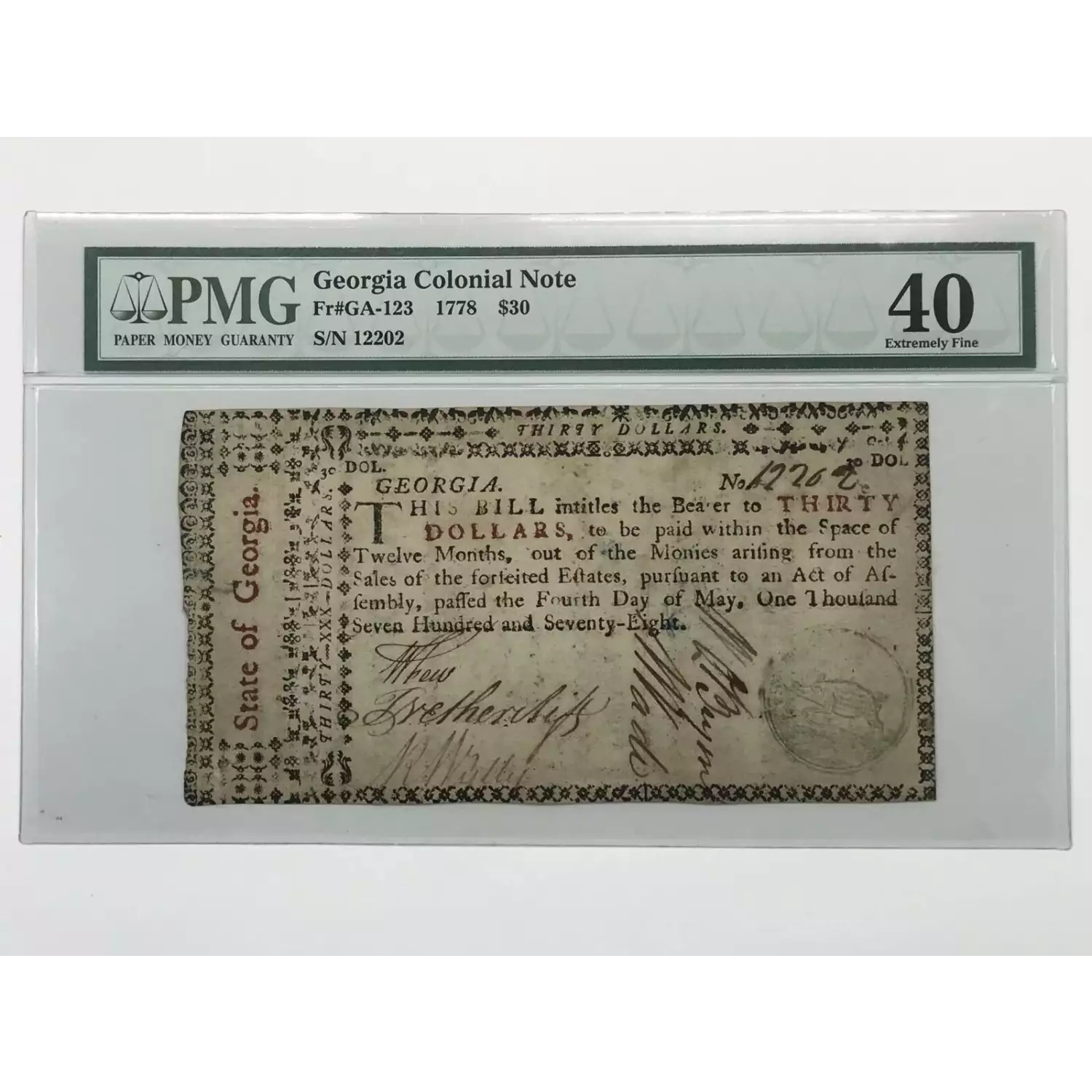 Georgia Colonial Note