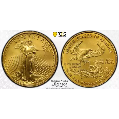 Gold Bullion-Gold Eagles--$10 Gold Eagle 1/4 oz -Gold- 10 Dollar