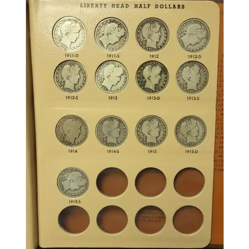 Half Dollars---Barber 1892-1915 -Silver- 0.5 Dollar (5)