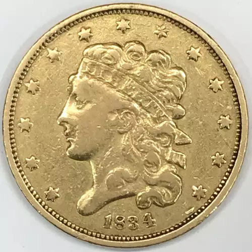 Half Eagle---Classic Head, 1834-1838 -Gold- 5 Dollar