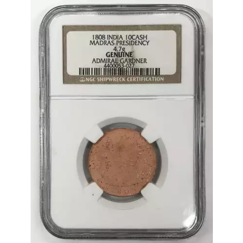 INDIA-BRITISH Copper 10 CASH - 1808 Madras Presidency