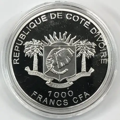 IVORY COAST Silver 1000 FRANCS (2)